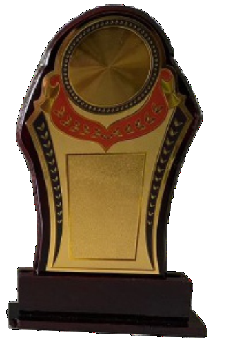 Elegant Gold and Red Decorative Trophy