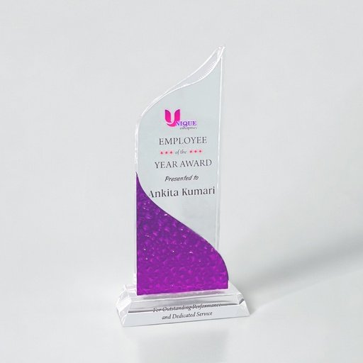 Employee of the Year Award with Purple Accent