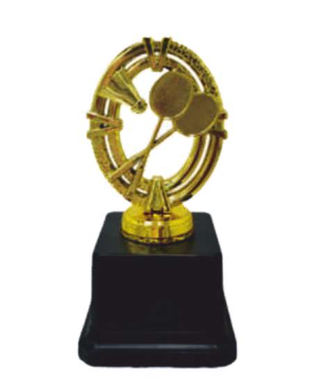 Badminton Gold Trophy on Black Base