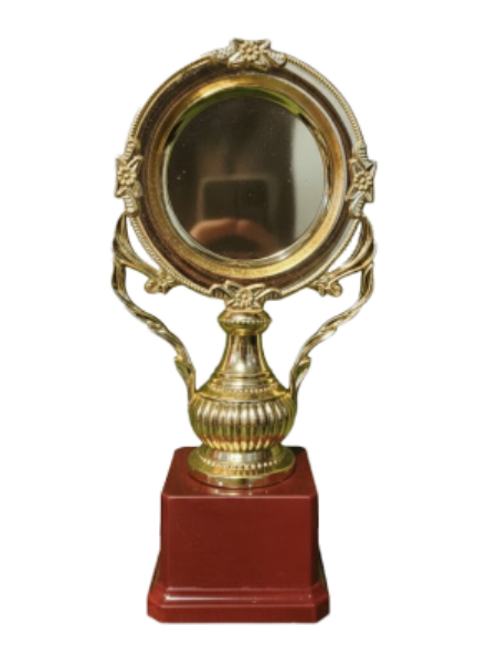 Elegant Golden Trophy with Mirror Shape